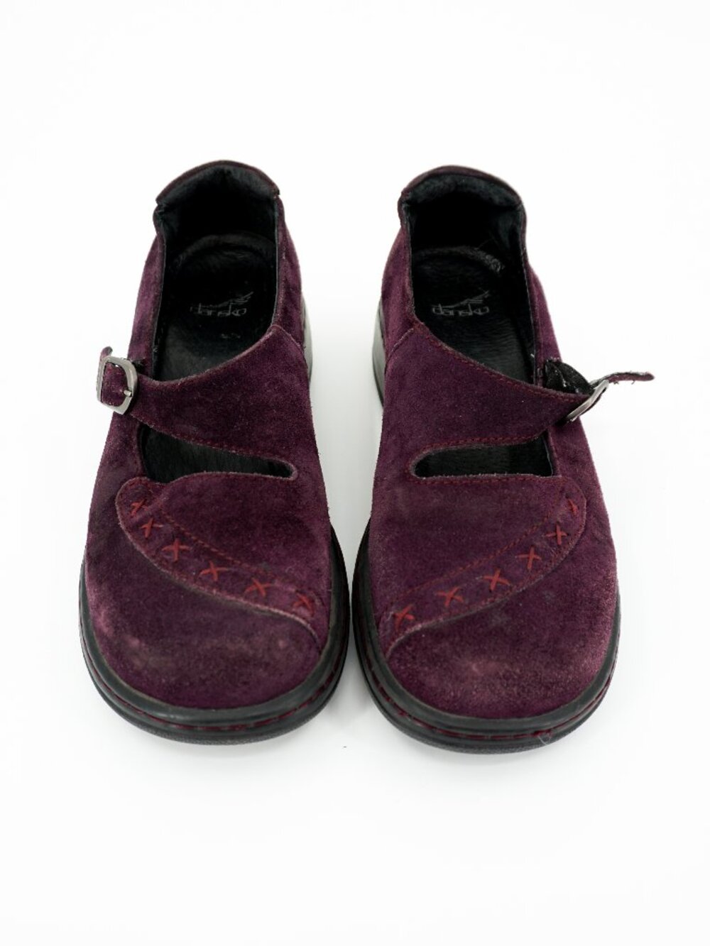 Dansko Women's Purple Mary Jane Purple Suede Shoe with buckle